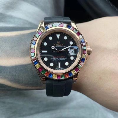 C Factory Fake Black ROLEX Yachtmaster Replica Original Black Dial 2836 Automatic 40MM Black Watch